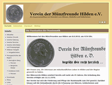 Tablet Screenshot of muenzfreunde-hilden.com